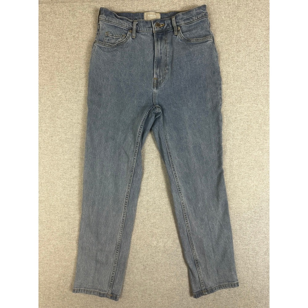 Everlane 90s Cheeky Jean Womens 27 Blue High Rise Straight Crop Denim